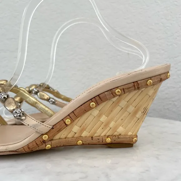 Giuseppe Zanotti Woven Wedge Heel Sandal Size 41