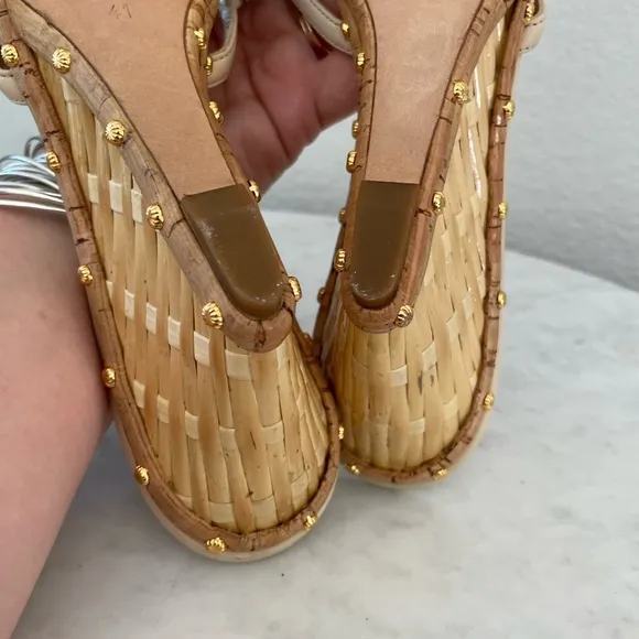 Giuseppe Zanotti Woven Wedge Heel Sandal Size 41