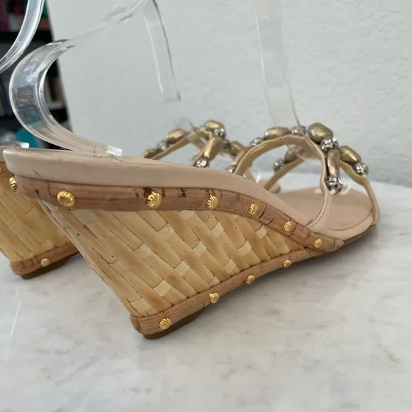 Giuseppe Zanotti Woven Wedge Heel Sandal Size 41