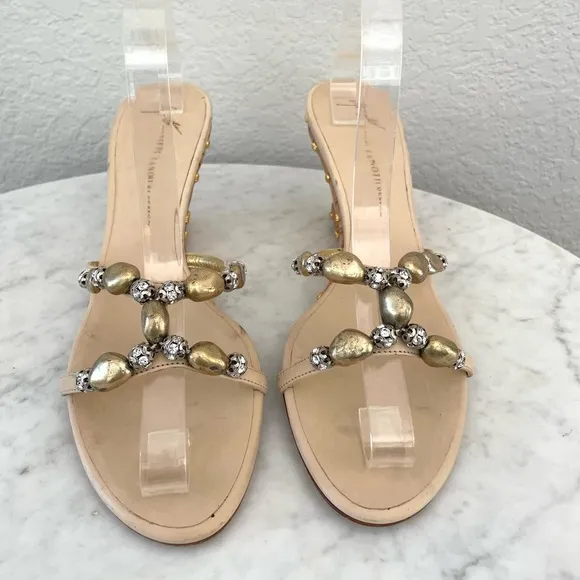 Giuseppe Zanotti Woven Wedge Heel Sandal Size 41