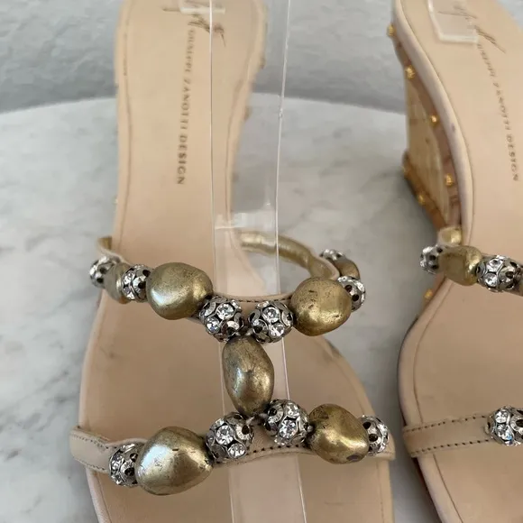 Giuseppe Zanotti Woven Wedge Heel Sandal Size 41