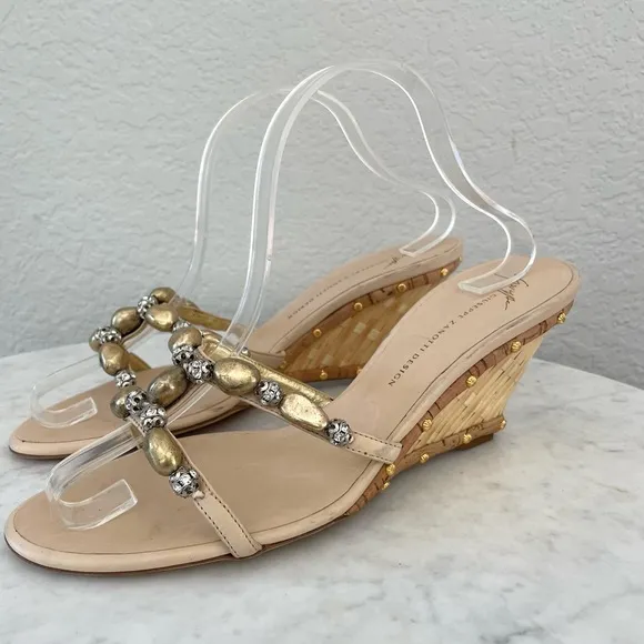 Giuseppe Zanotti Woven Wedge Heel Sandal Size 41