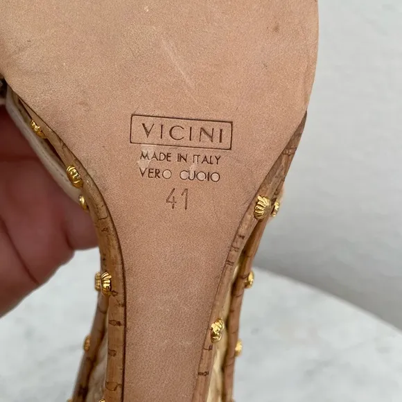 Giuseppe Zanotti Woven Wedge Heel Sandal Size 41