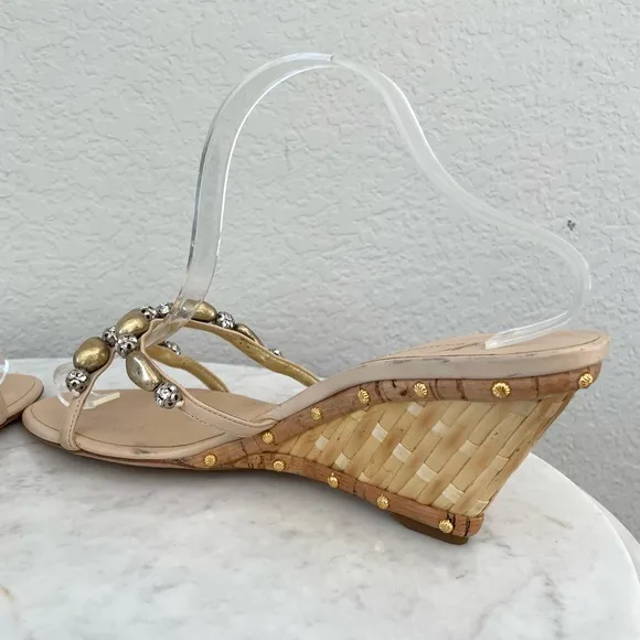 Giuseppe Zanotti Woven Wedge Heel Sandal Size 41