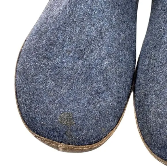 Glerups men’s size 47-13 blue denim 100% felted thick wool slipper boots
