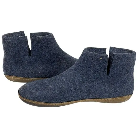 Glerups men’s size 47-13 blue denim 100% felted thick wool slipper boots