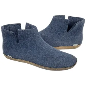 Glerups men’s size 47-13 blue denim 100% felted thick wool slipper boots