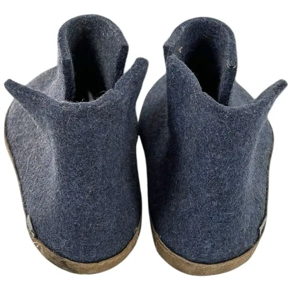 Glerups men’s size 47-13 blue denim 100% felted thick wool slipper boots