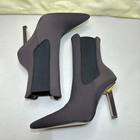 Good American High Kickstand Neoprene Bootie Chocolate Women's Size 6.5 NWB
