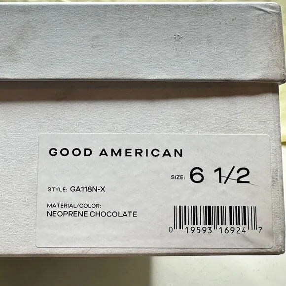 Good American High Kickstand Neoprene Bootie Chocolate Women's Size 6.5 NWB