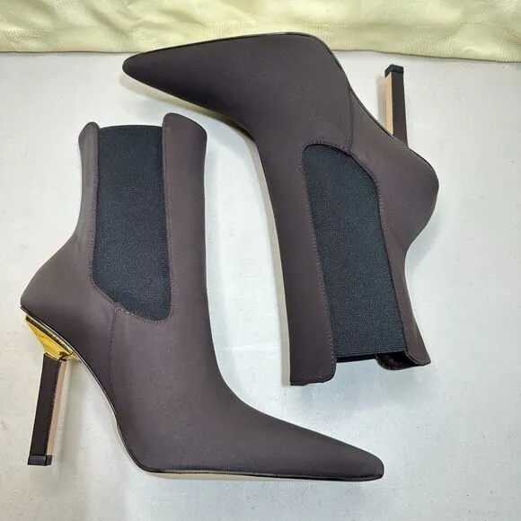 Good American High Kickstand Neoprene Bootie Chocolate Women's Size 6.5 NWB