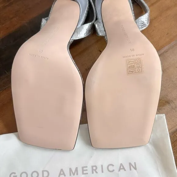 Good American Silver Snake High Heel shoes
