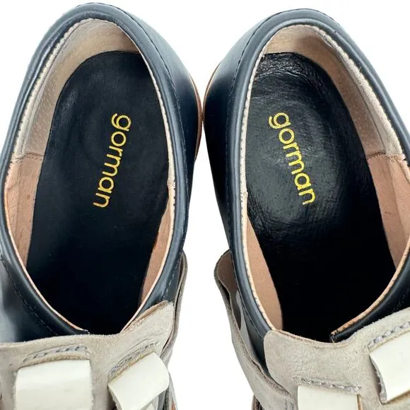 Gorman Women's Designer Frilly Ruffle Leather Shoes Blue Grey &amp; White Size 39