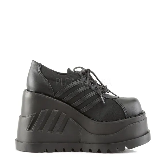 Gothic Wedge Shoes Platform Lace Up Punk Shoes