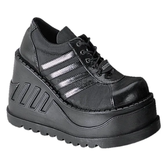 Gothic Wedge Shoes Platform Lace Up Punk Shoes