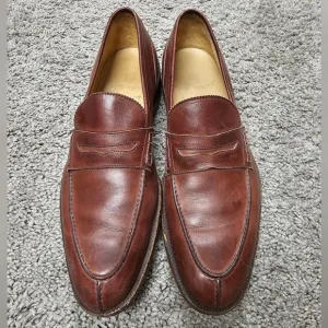 Gravati Shoes Mens 9.5 Penny Loafer Leather Slip On Classic Professional Brown