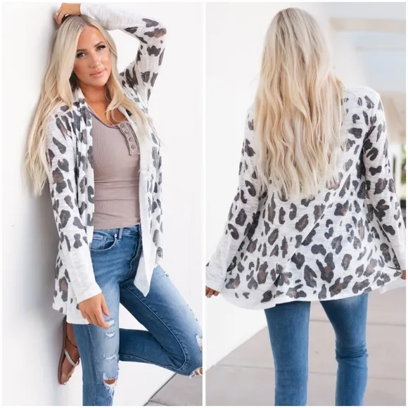 Green Printed Long Sleeve Cardigan