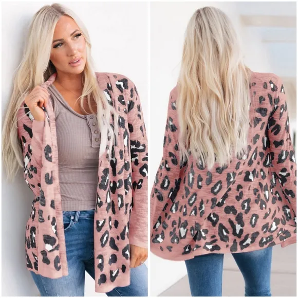 Green Printed Long Sleeve Cardigan