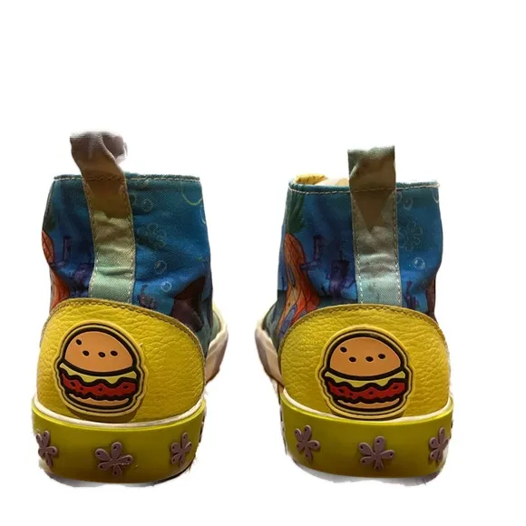 Ground Up Men’s Sponge Bob Square Pants High-Top Sneakers - Size 8.5