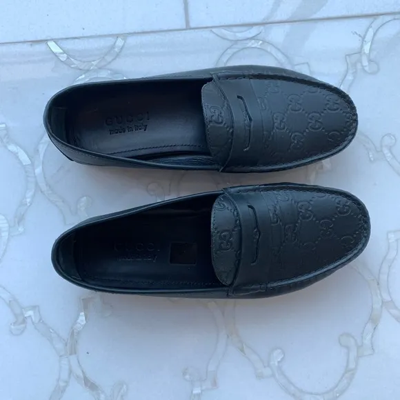 Gucci Black Loafers Classic Slip-On Shoes