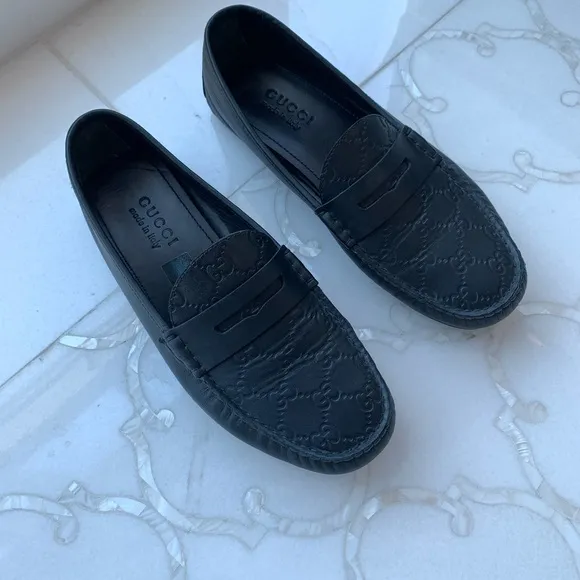 Gucci Black Loafers Classic Slip-On Shoes