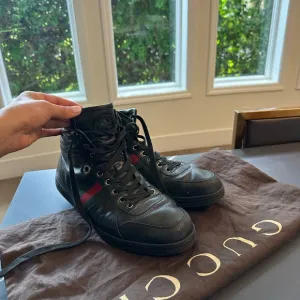 Gucci Men's Black High-Top Sneakers 8.5