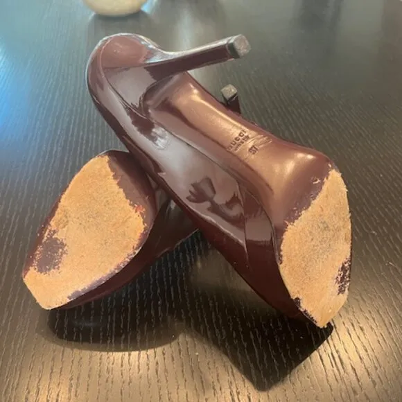Gucci Patent Platform Pump