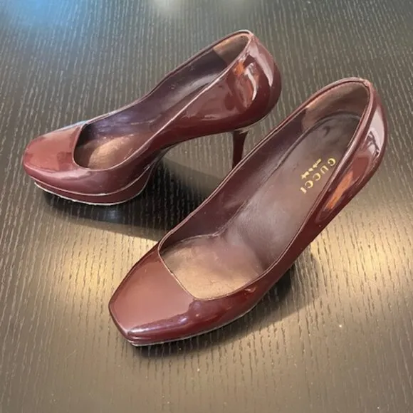Gucci Patent Platform Pump