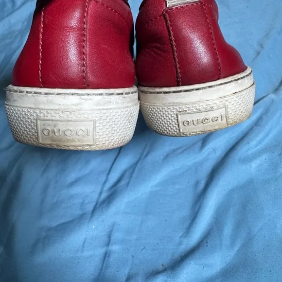 Gucci Red and Blue Slip-On Shoes