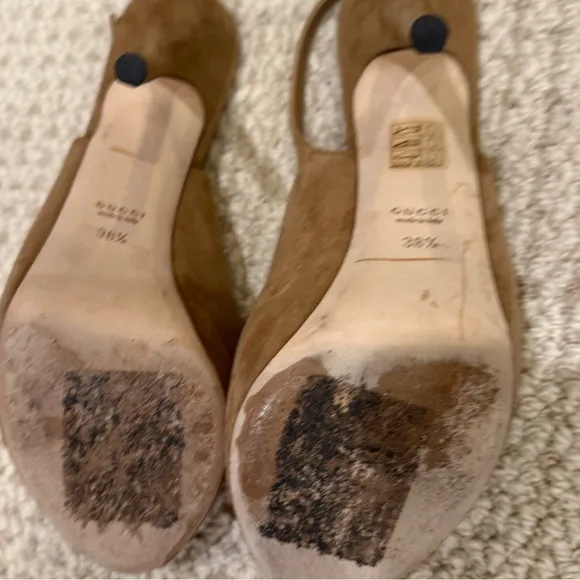 Gucci Sofia Peep Toe Suede Pump (EU 38.5/US 7.5)