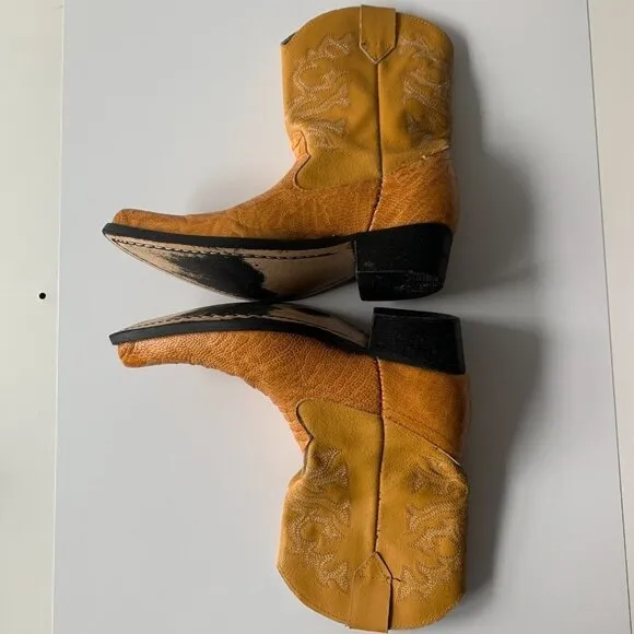 Guerrero Botitas Cowboy‎ Boots Exotic Yellow Sz 5 Western Embroidered Mexico