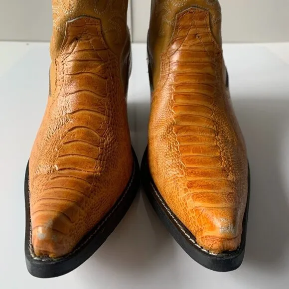Guerrero Botitas Cowboy‎ Boots Exotic Yellow Sz 5 Western Embroidered Mexico