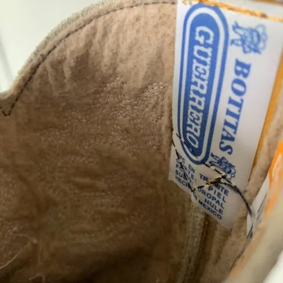 Guerrero Botitas Cowboy‎ Boots Exotic Yellow Sz 5 Western Embroidered Mexico