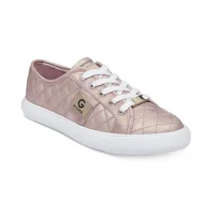 Guess Women's Backer2 Lace Up Leather Quilted Pattern Sneakers Shoes Pink NIB