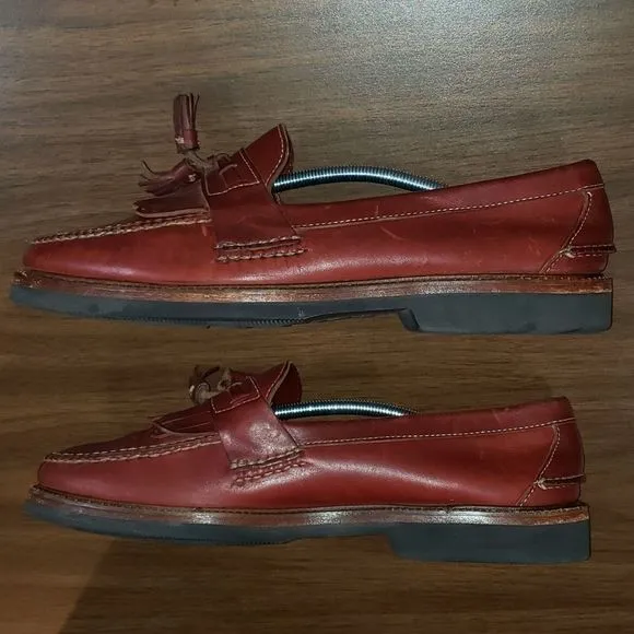 Handsome H.S. TRASK‎ Kiltie Tassel Slip-On Loafers Vibram Soles Handmade 13