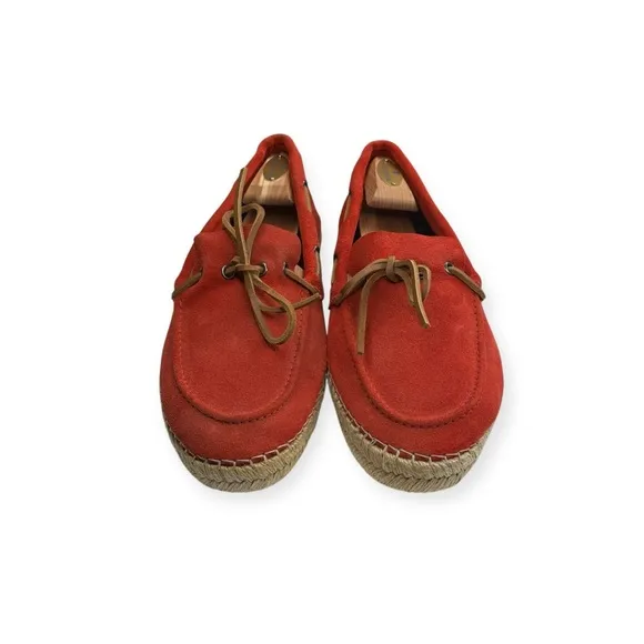 Hanks Brand 𖤐 Alpargatas Max Naranja Boat Shoe Espadrille 𖤐 Orange Suede 𖤐 42