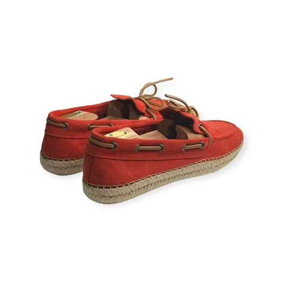 Hanks Brand 𖤐 Alpargatas Max Naranja Boat Shoe Espadrille 𖤐 Orange Suede 𖤐 42