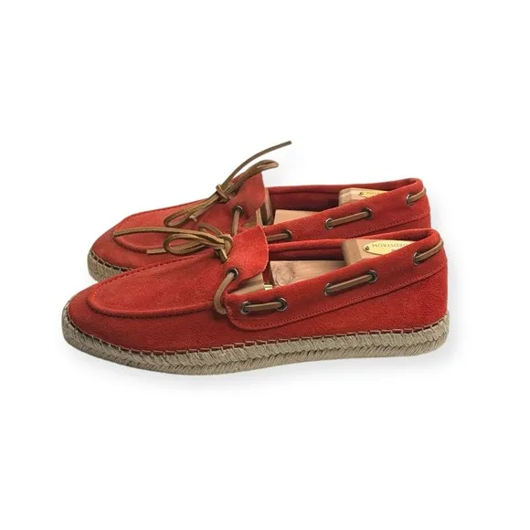 Hanks Brand 𖤐 Alpargatas Max Naranja Boat Shoe Espadrille 𖤐 Orange Suede 𖤐 42