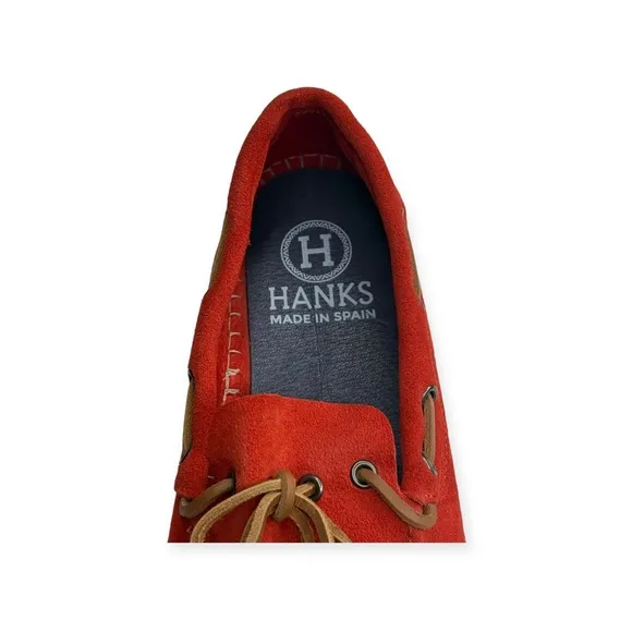 Hanks Brand 𖤐 Alpargatas Max Naranja Boat Shoe Espadrille 𖤐 Orange Suede 𖤐 42