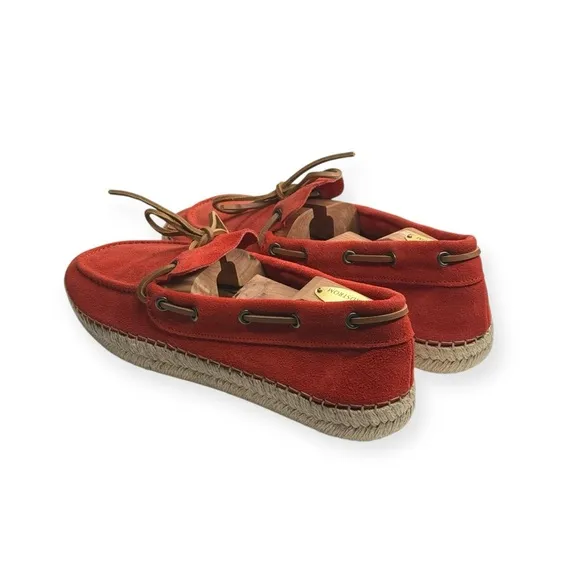 Hanks Brand 𖤐 Alpargatas Max Naranja Boat Shoe Espadrille 𖤐 Orange Suede 𖤐 42