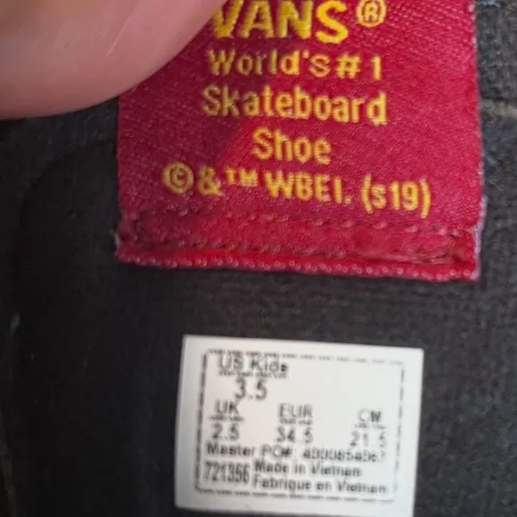 Harry Potter Vans Sneakers High Tops Size 3.5 Unisex