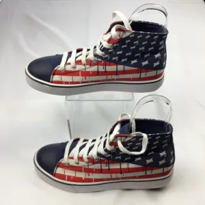 Heelys Hustle American Flag Canvas Sneaker Shoes Hi Top Men Sz 11