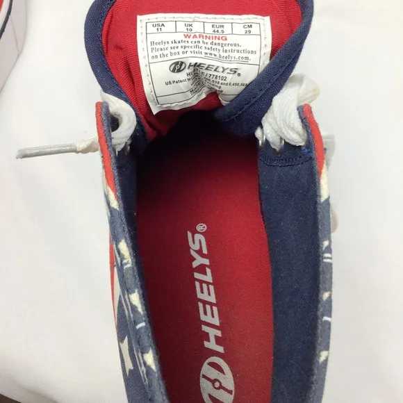 Heelys Hustle American Flag Canvas Sneaker Shoes Hi Top Men Sz 11