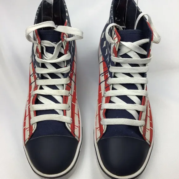 Heelys Hustle American Flag Canvas Sneaker Shoes Hi Top Men Sz 11