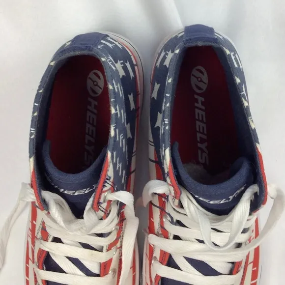 Heelys Hustle American Flag Canvas Sneaker Shoes Hi Top Men Sz 11
