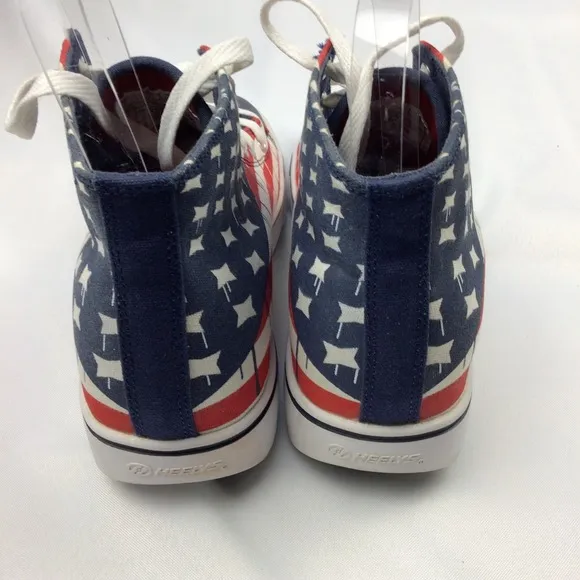 Heelys Hustle American Flag Canvas Sneaker Shoes Hi Top Men Sz 11