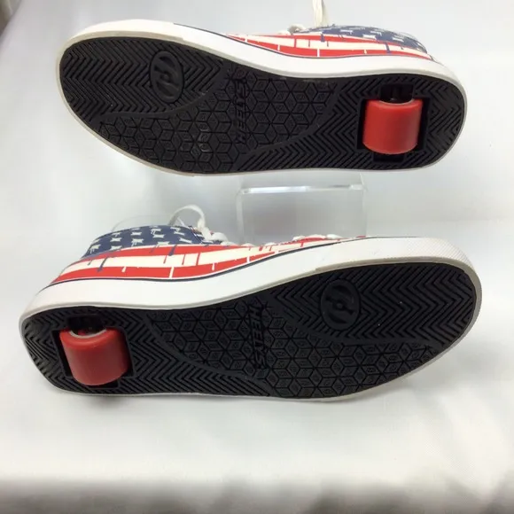 Heelys Hustle American Flag Canvas Sneaker Shoes Hi Top Men Sz 11