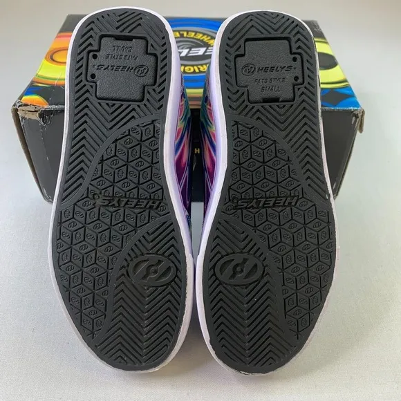 Heelys Pro 20 Prints Sneakers Purple Canvas Lace-Up Skate Shoes Womens 6 Girls 5