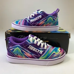 Heelys Pro 20 Prints Sneakers Purple Canvas Lace-Up Skate Shoes Womens 6 Girls 5
