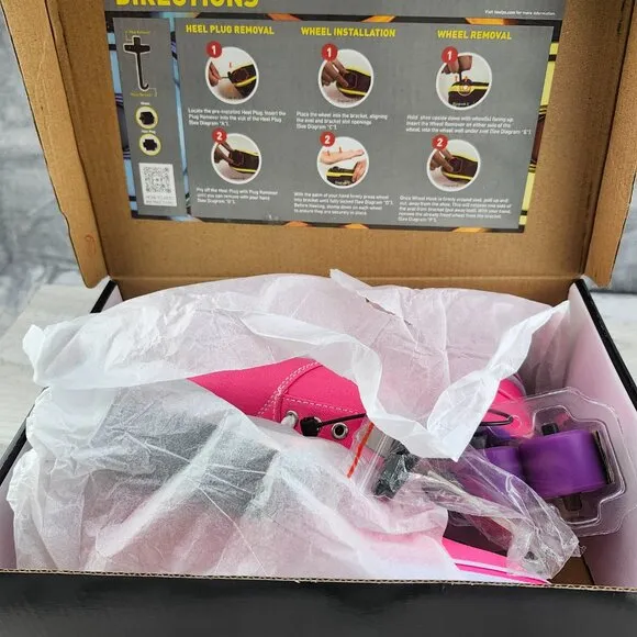 Heelys Pro 20 Skate Girl Size Y2 (EU 33) Pink White Lilac Shoes NIB